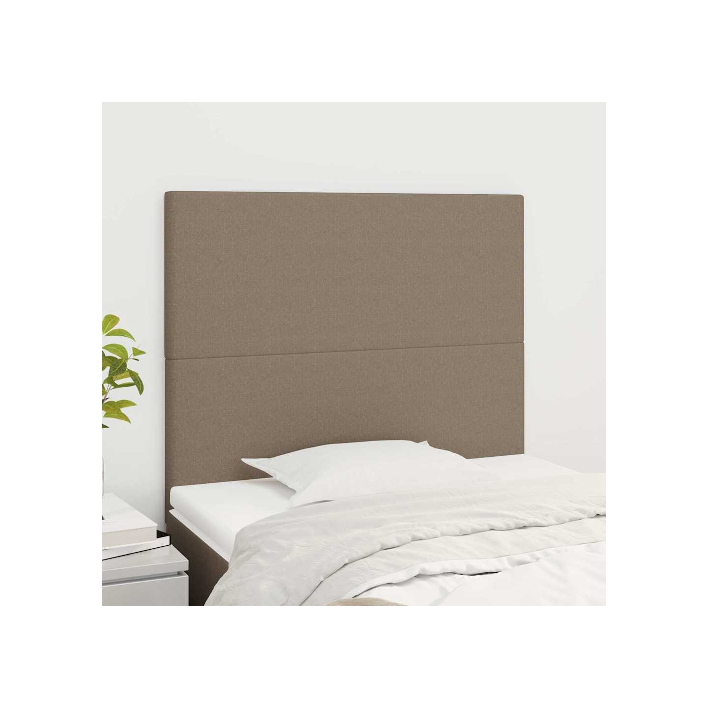 Tête de lit Taupe 100x5x118/128 cm Tissu
