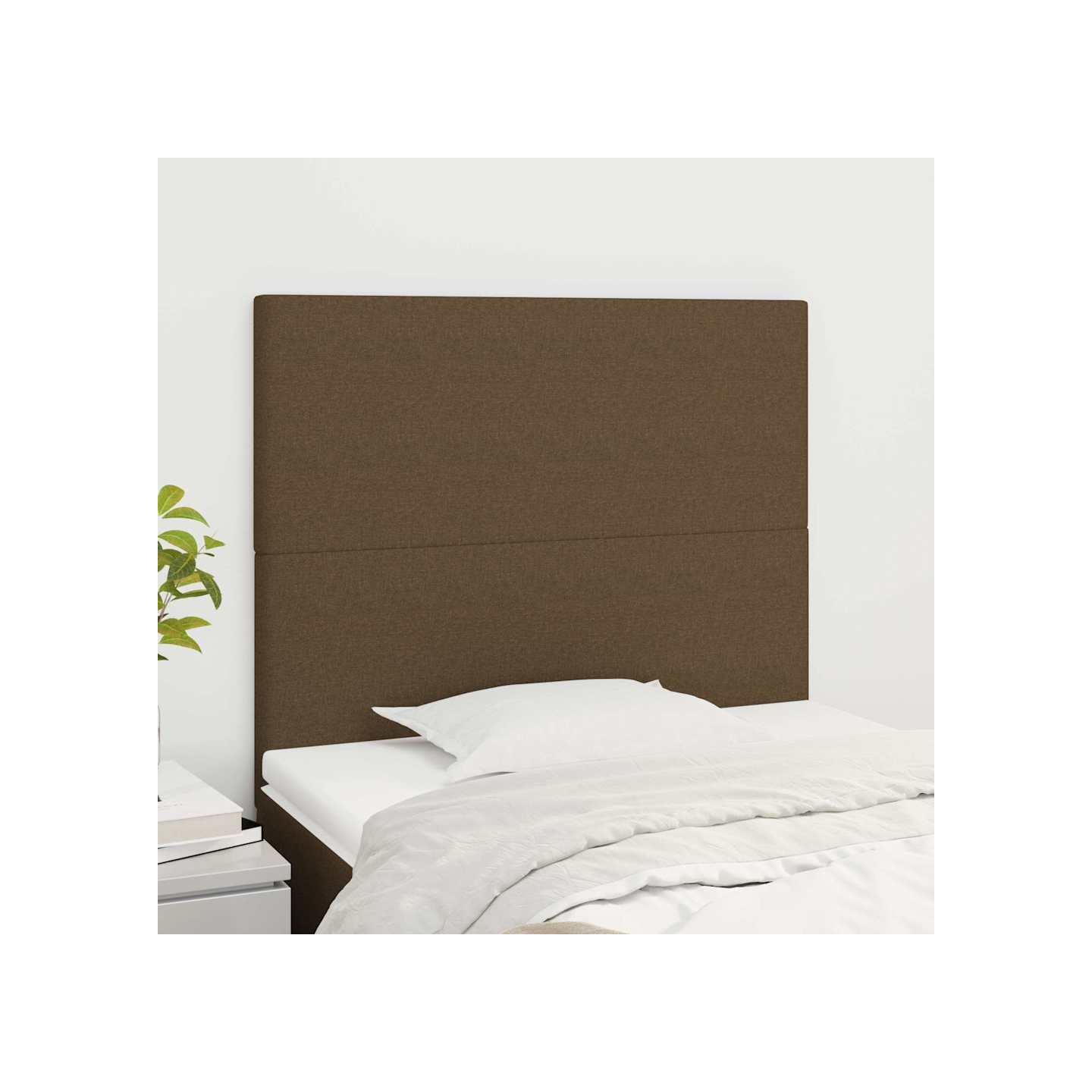 Tête de lit Marron foncé 90x5x118/128 cm Tissu