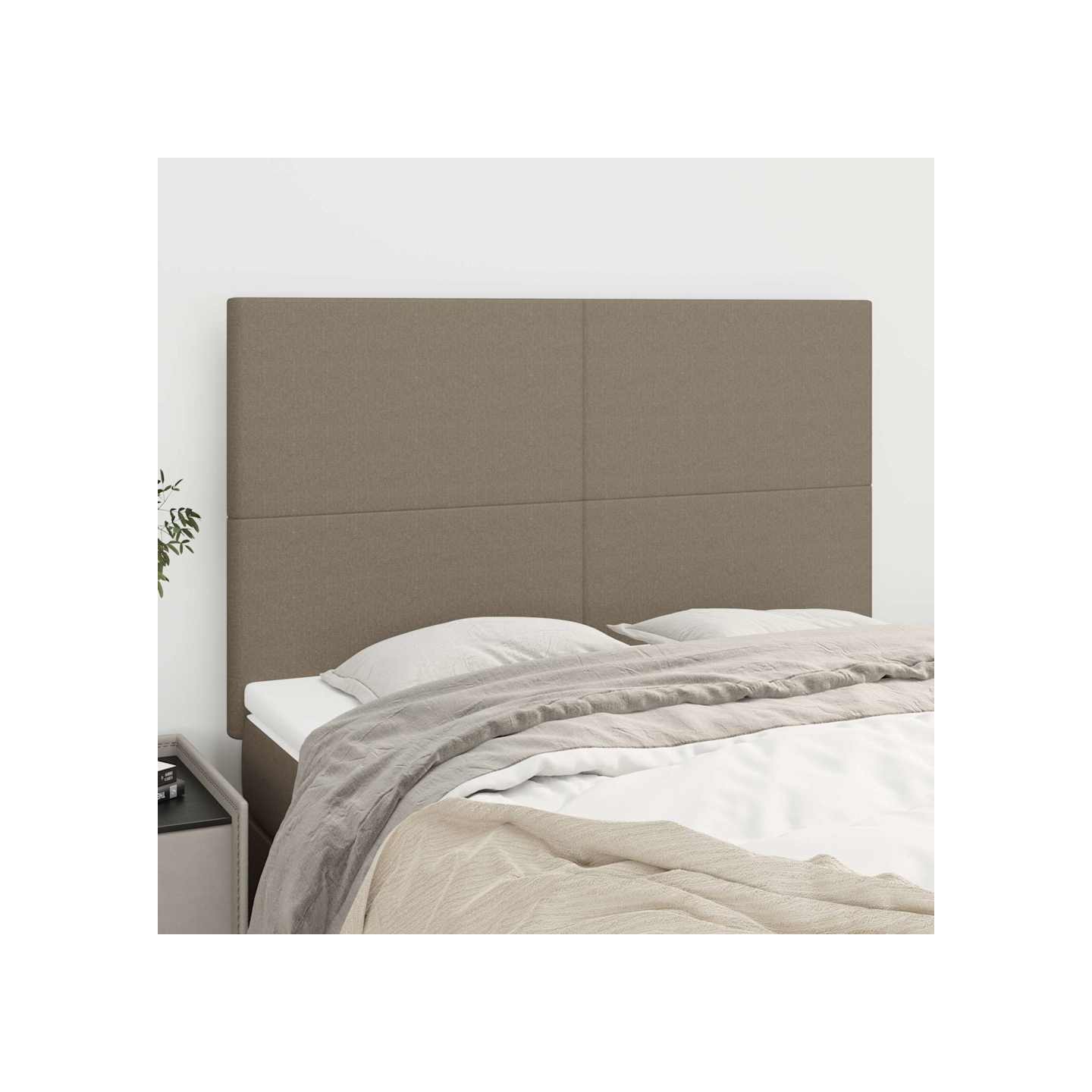 Tête de lit Taupe 144x5x118/128 cm Tissu