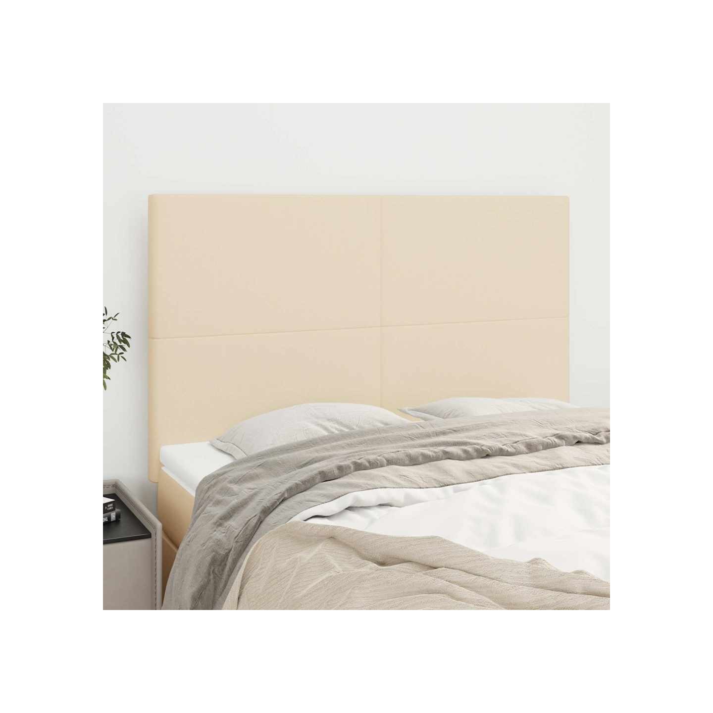 Tête de lit Crème 144x5x118/128 cm Tissu