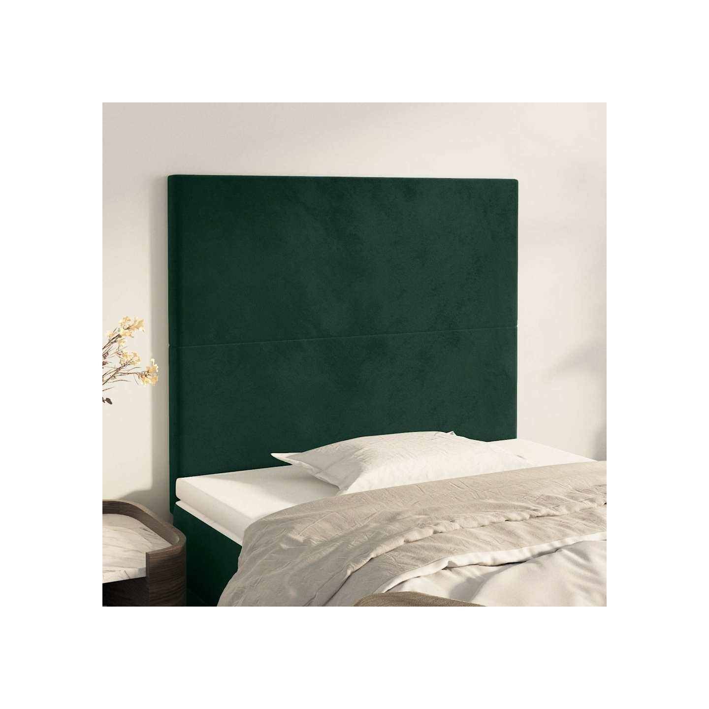 Tête de lit Vert foncé 80x5x118/128 cm Velours