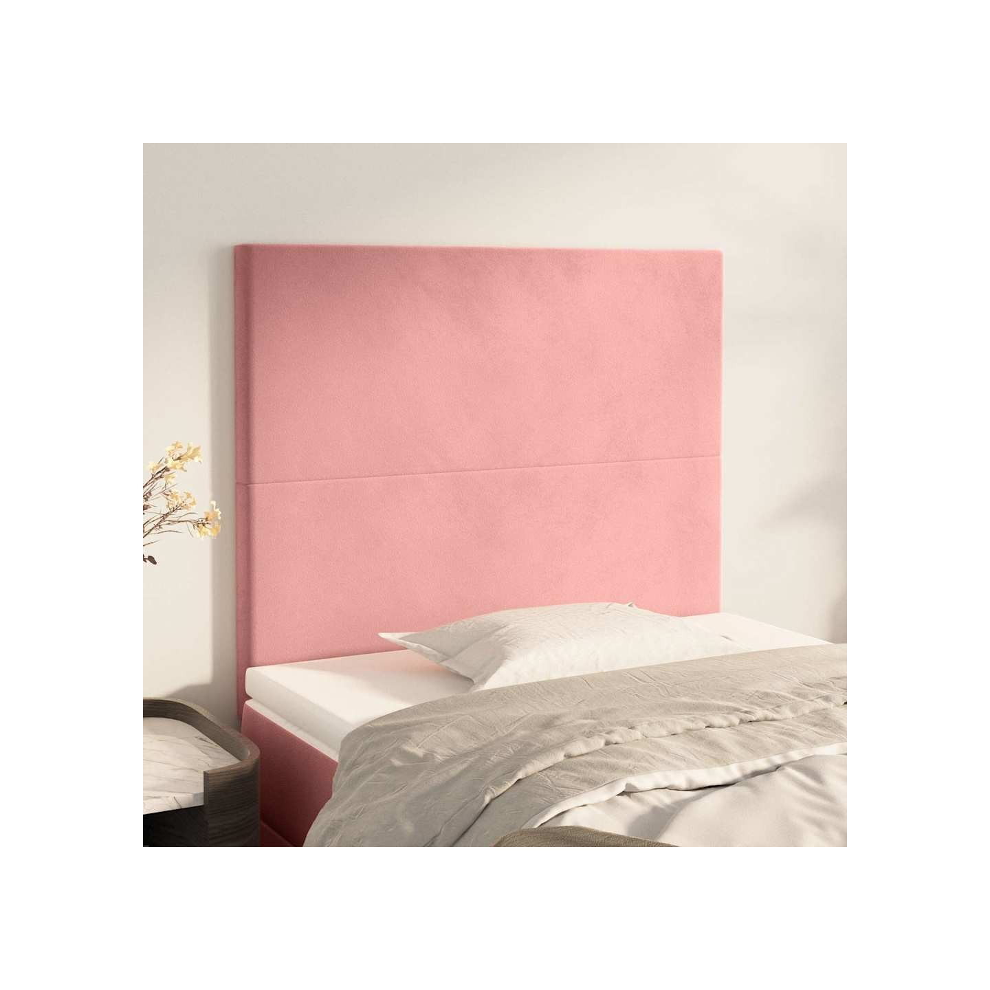 Tête de lit Rose 80x5x118/128 cm Velours