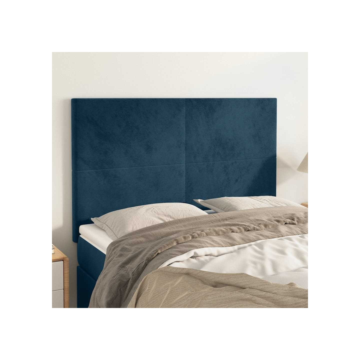 Tête de lit Bleu foncé 144 x 5 x 118/128 cm Velours