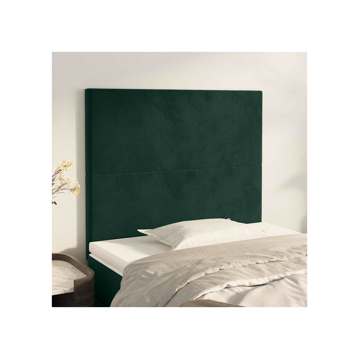 Tête de lit Vert foncé 100x5x118/128 cm Velours