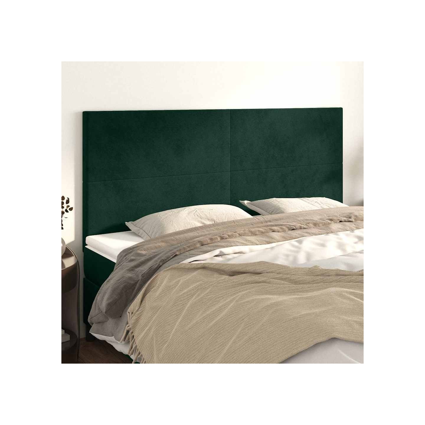 Tête de lit Vert foncé 180x5x118/128 cm Velours