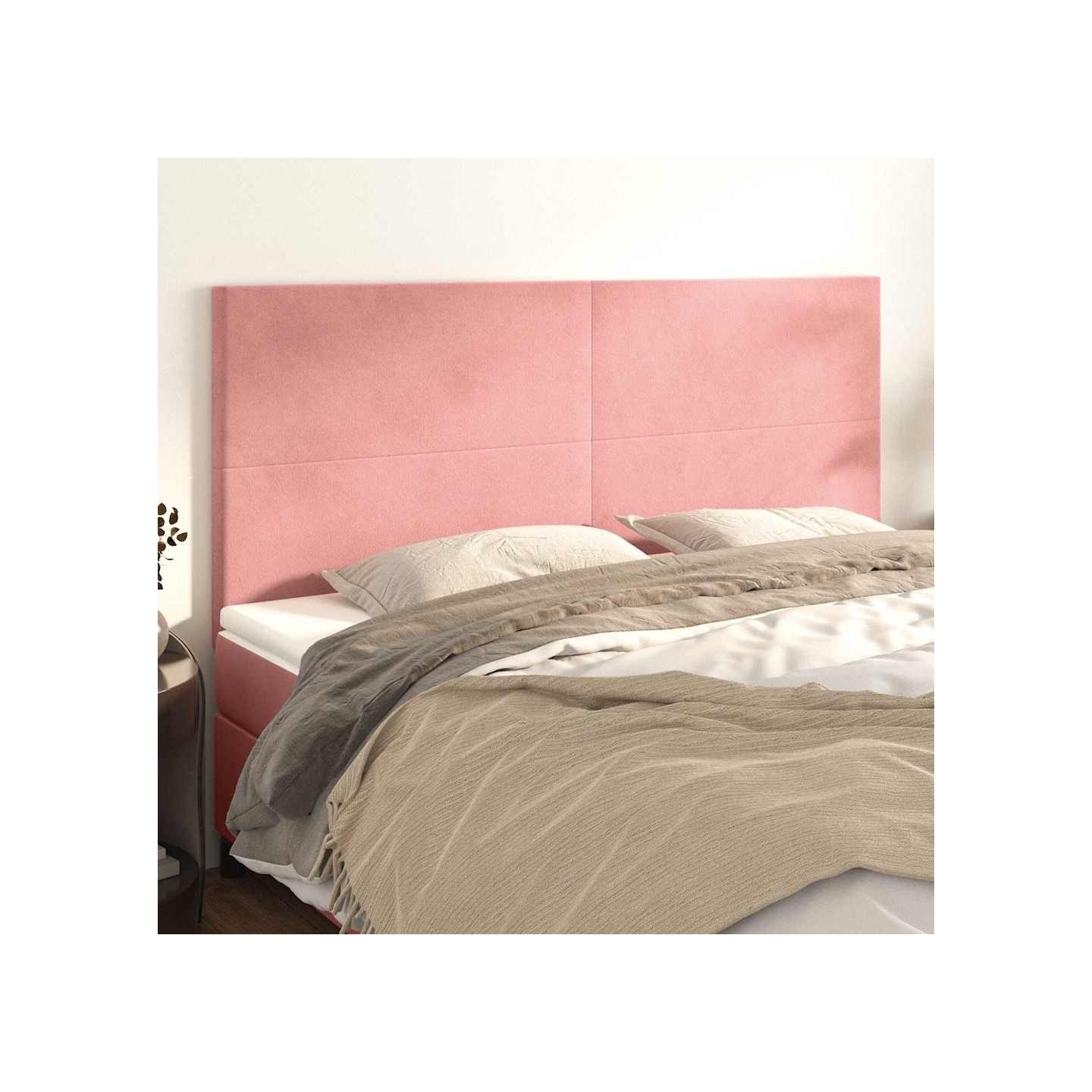 Tête de lit Rose 160x5x118/128 cm Velours