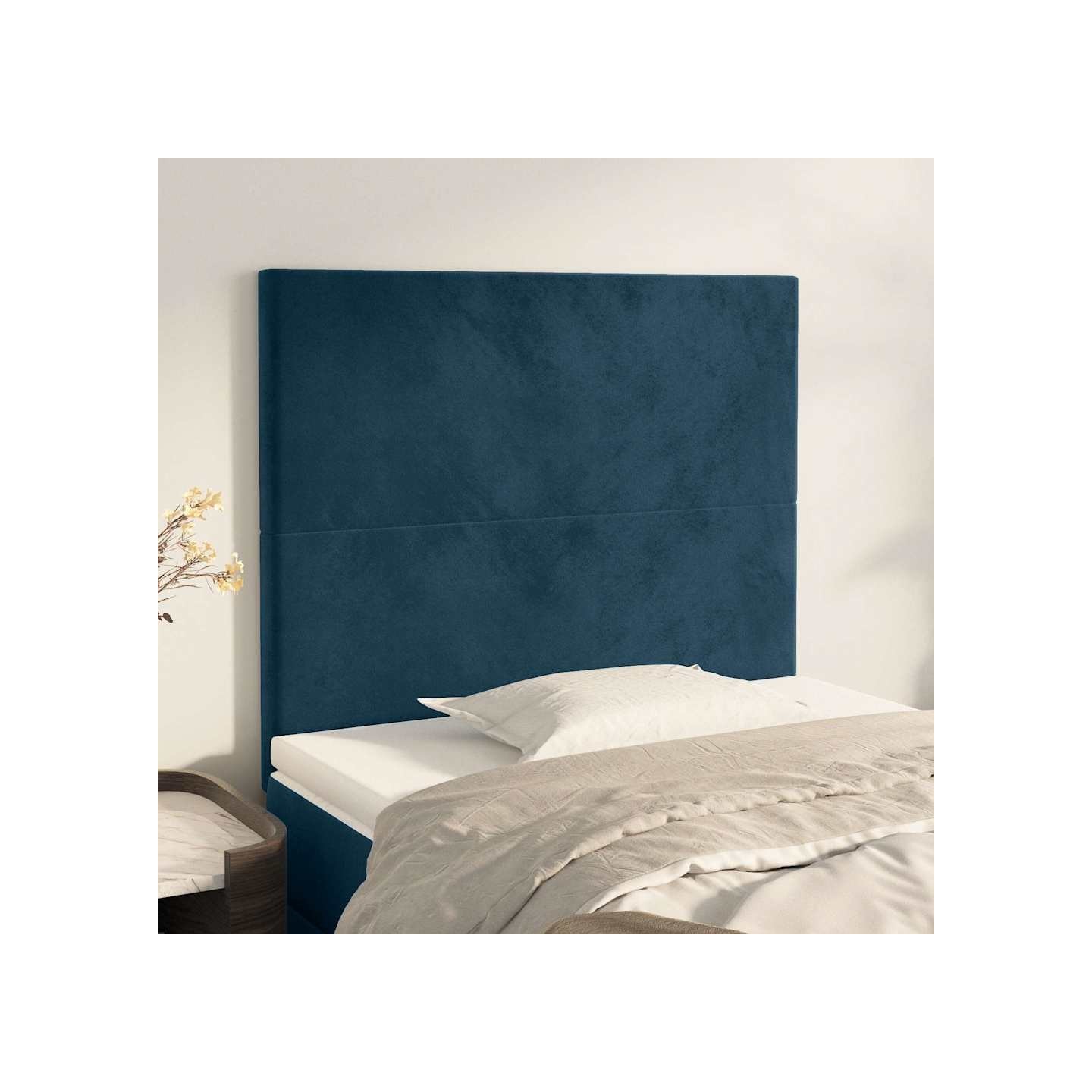 Tête de lit Bleu foncé 100x5x118/128 cm Velours