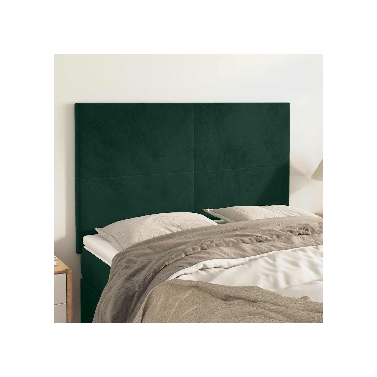 Tête de lit Vert foncé 144 x 5 x 118/128 cm Velours