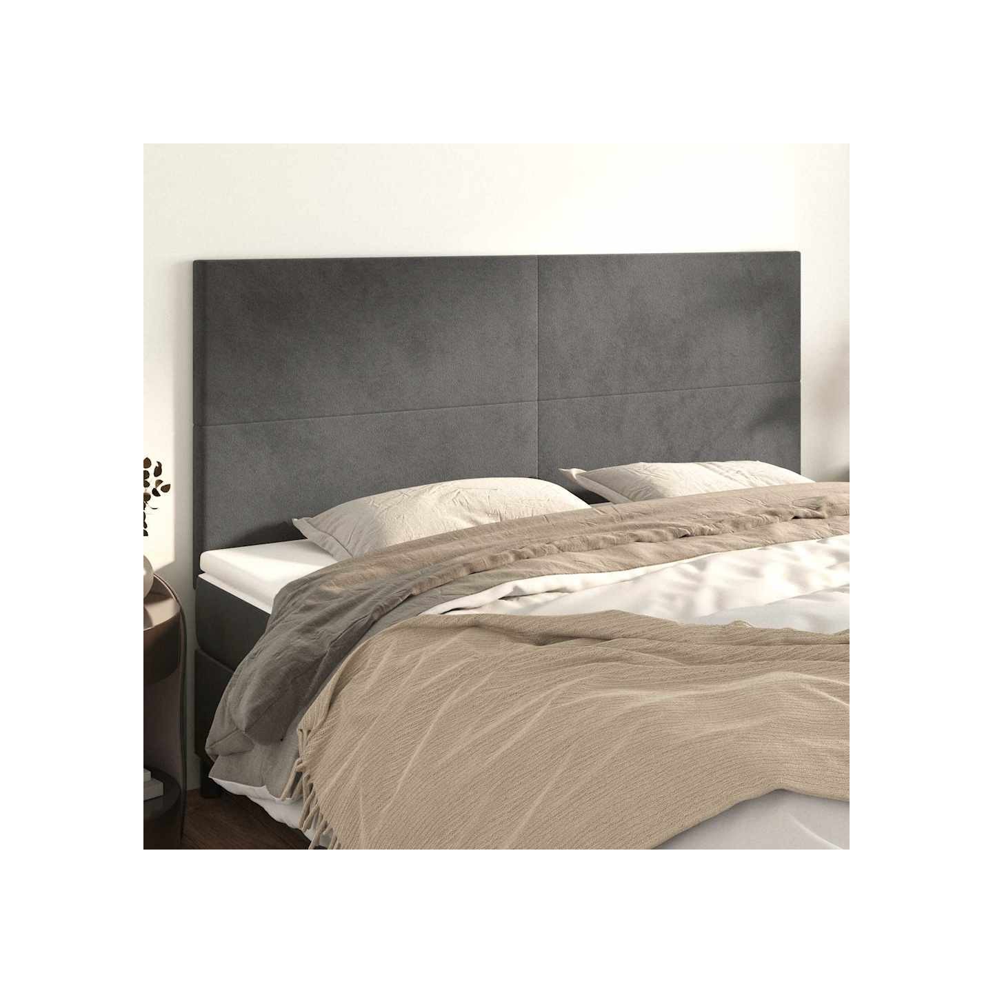 Tête de lit Gris foncé 180 x 5 x 118/128 cm Velours
