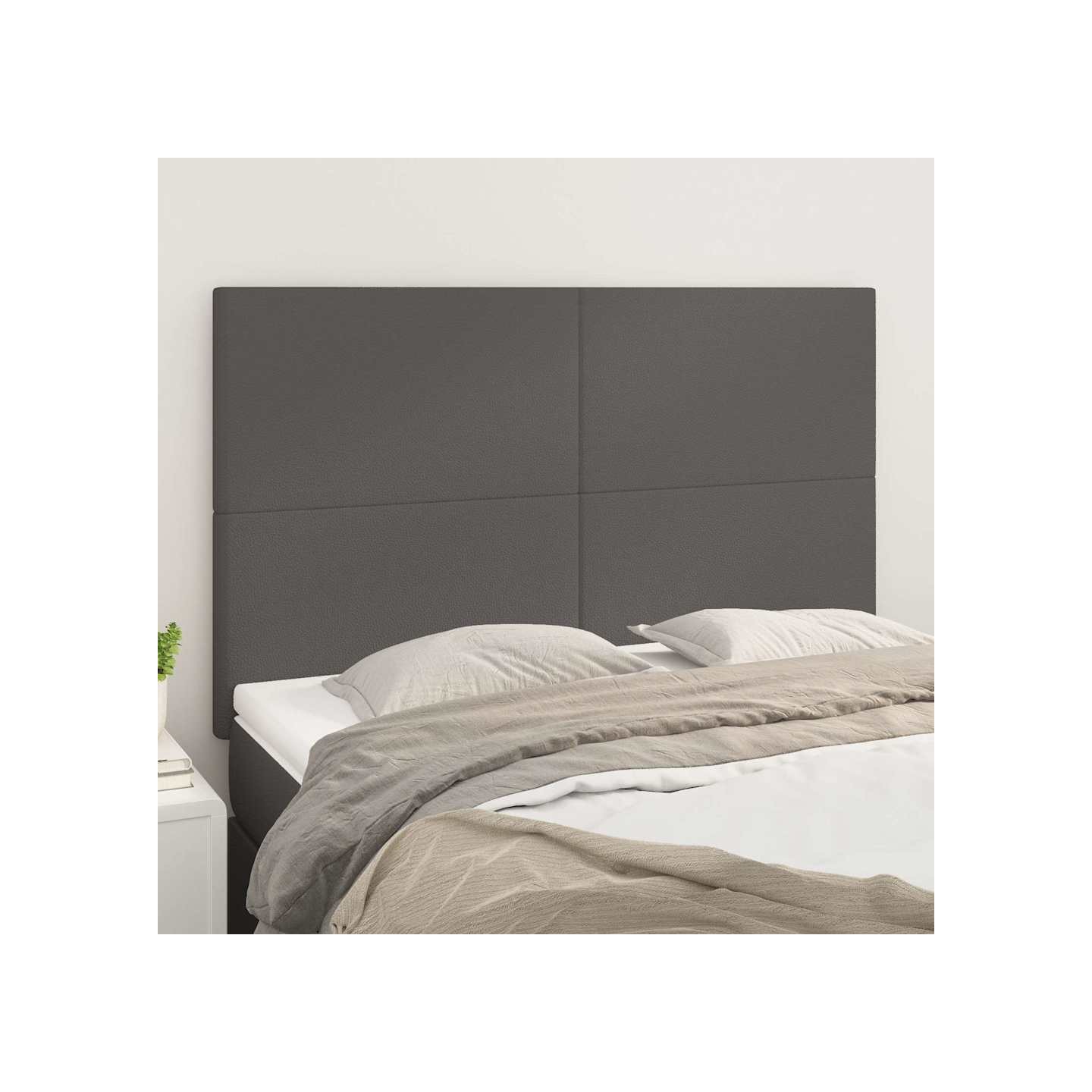 Tête de lit Gris 144x5x118/128 cm Similicuir