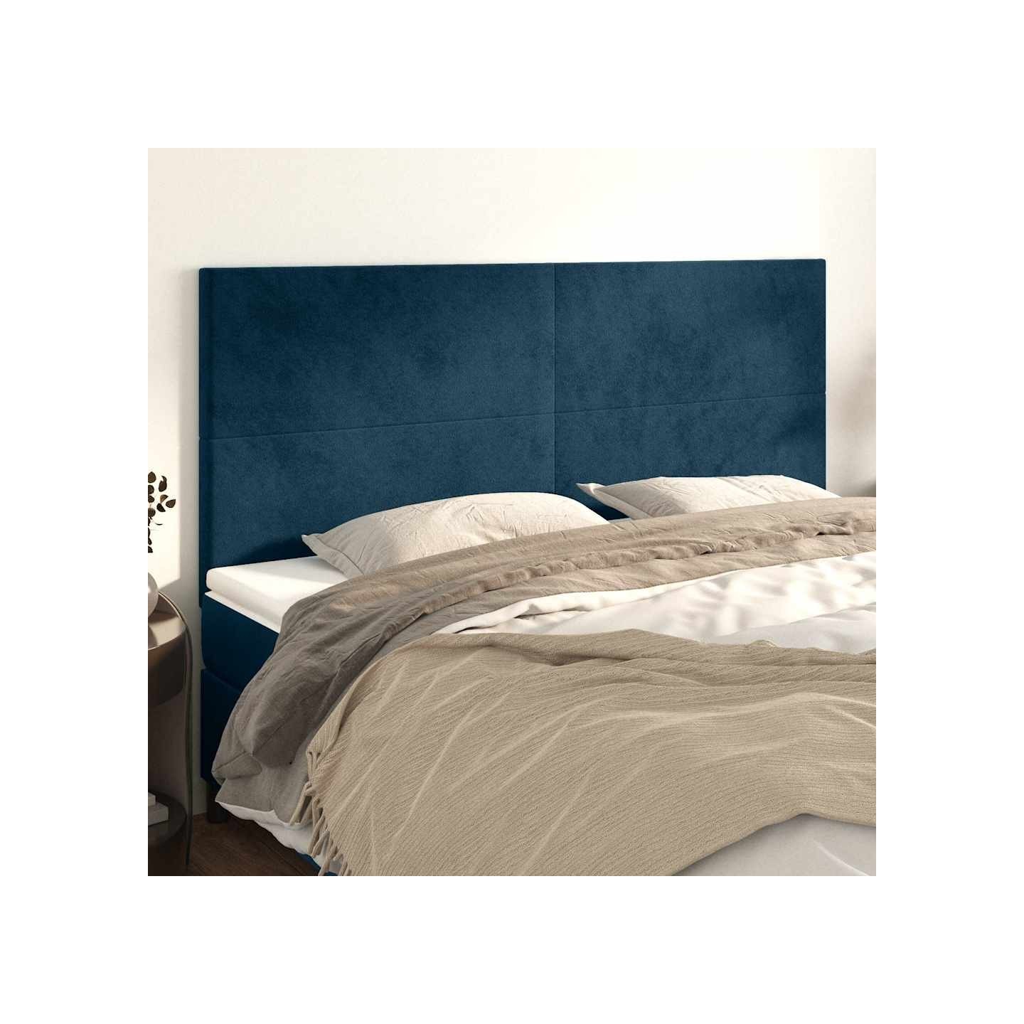 Tête de lit Bleu foncé 200 x 5 x 118/128 cm Velours