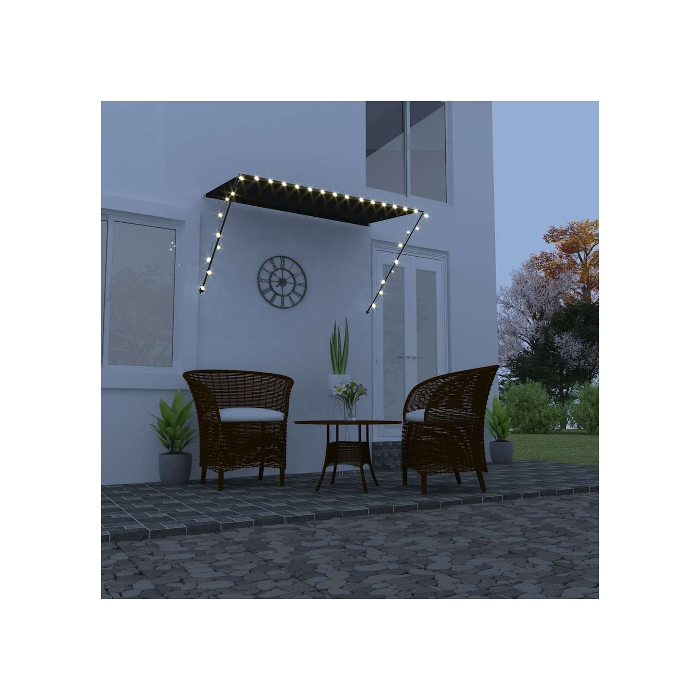 Auvent rétractable avec LED 250x150 cm Anthracite
