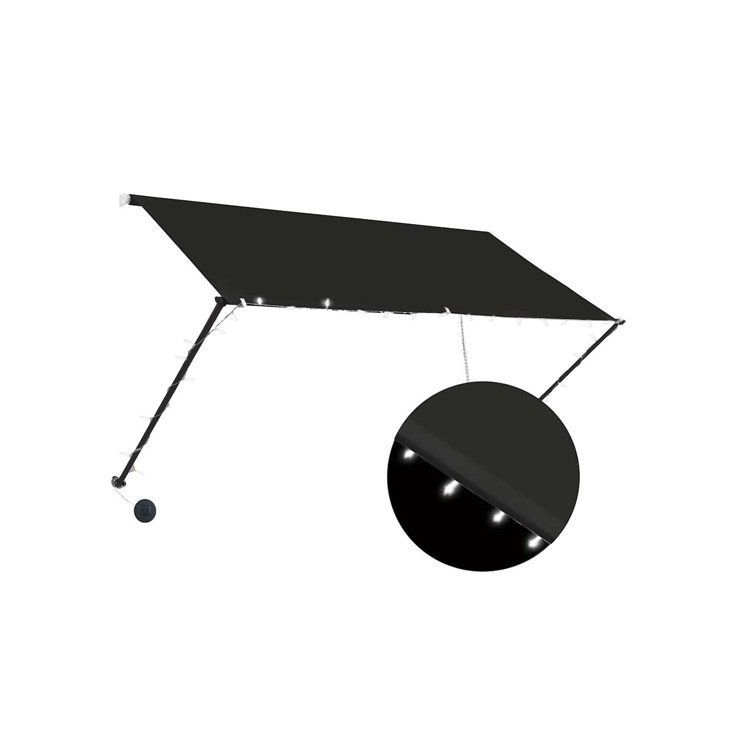 Auvent rétractable avec LED 250x150 cm Anthracite
