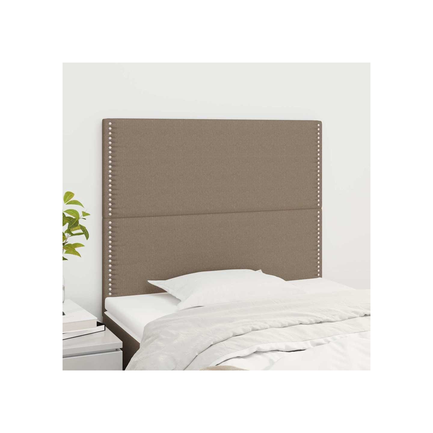 Tête de lit Taupe 90x5x118/128 cm Tissu