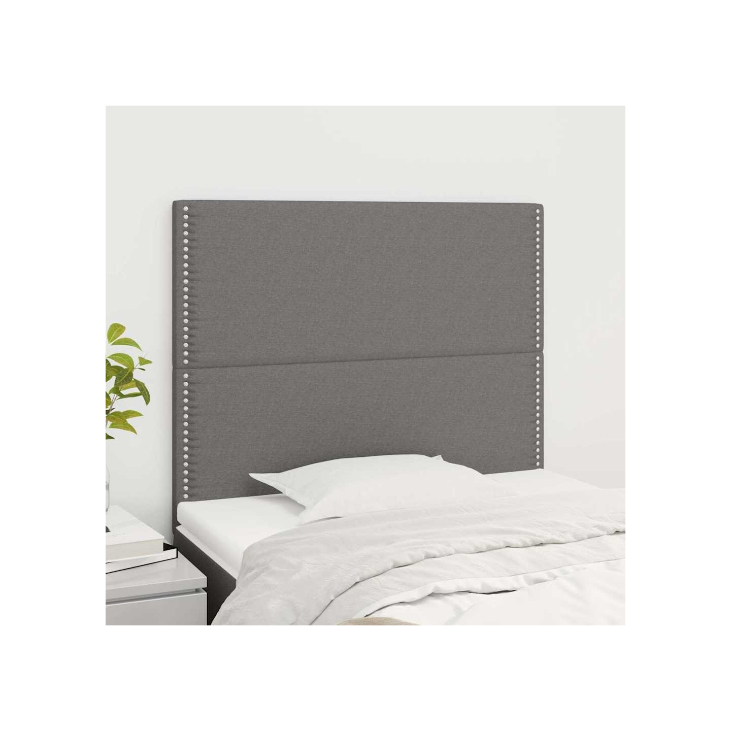 Tête de lit Gris foncé 90x5x118/128 cm Tissu