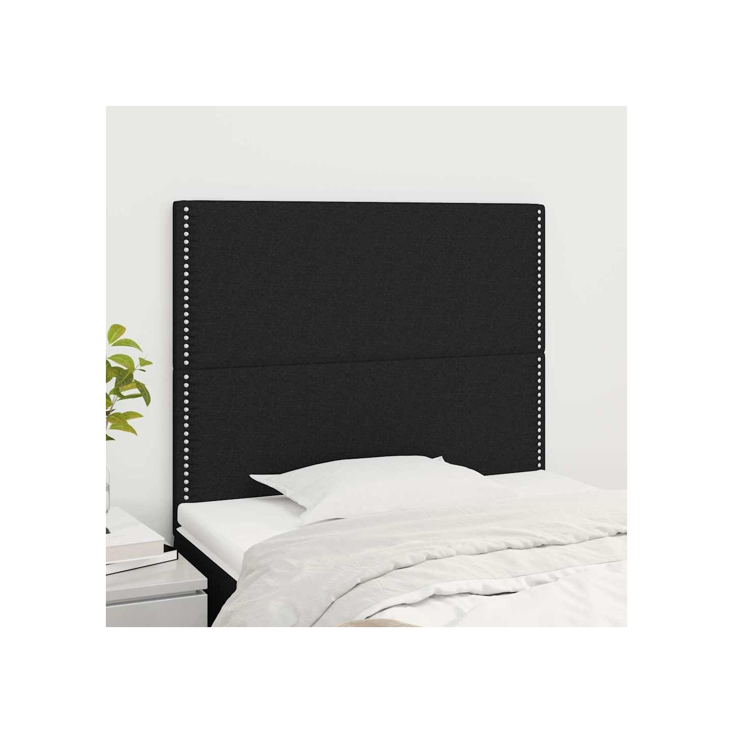 Tête de lit Noir 90x5x118/128 cm Tissu