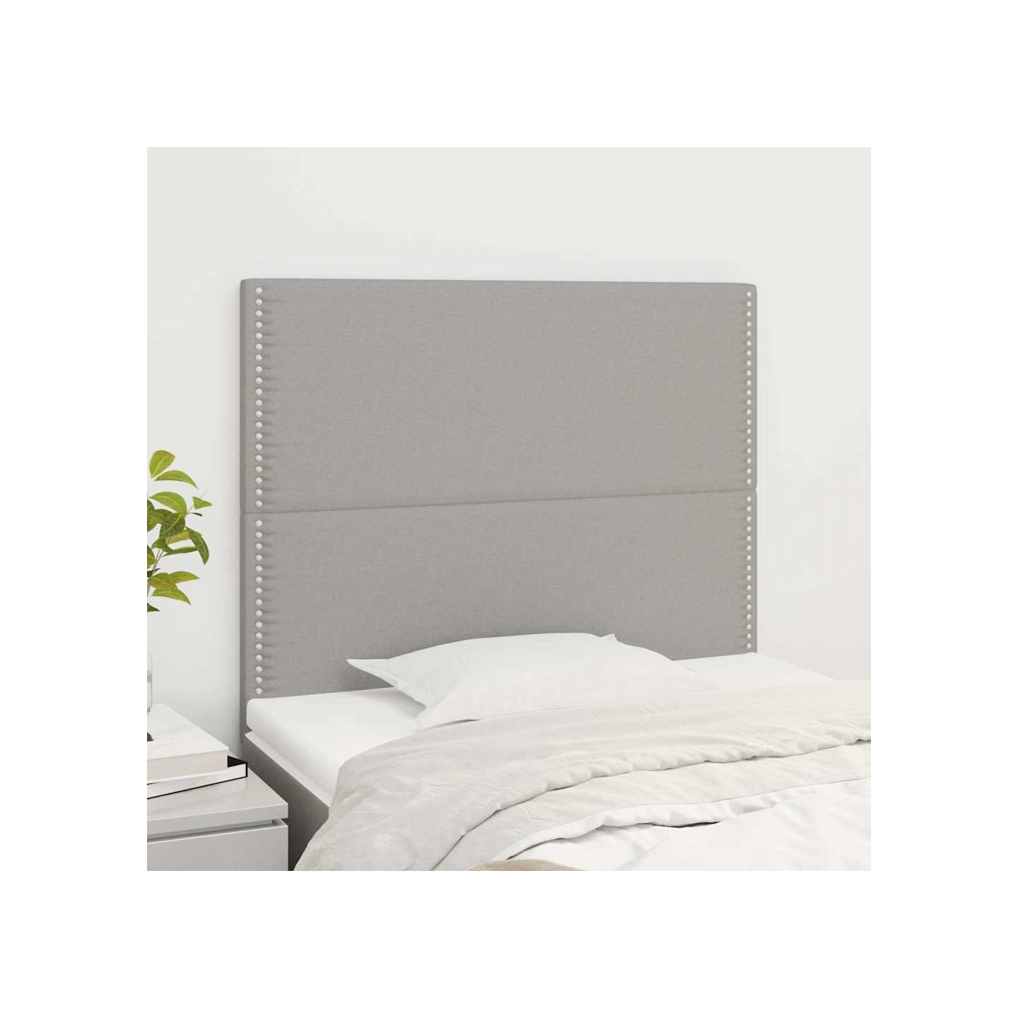 Tête de lit Gris clair 100x5x118/128 cm Tissu