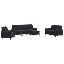 Ensemble de canapés 4pcs et coussins et traversins noir velours