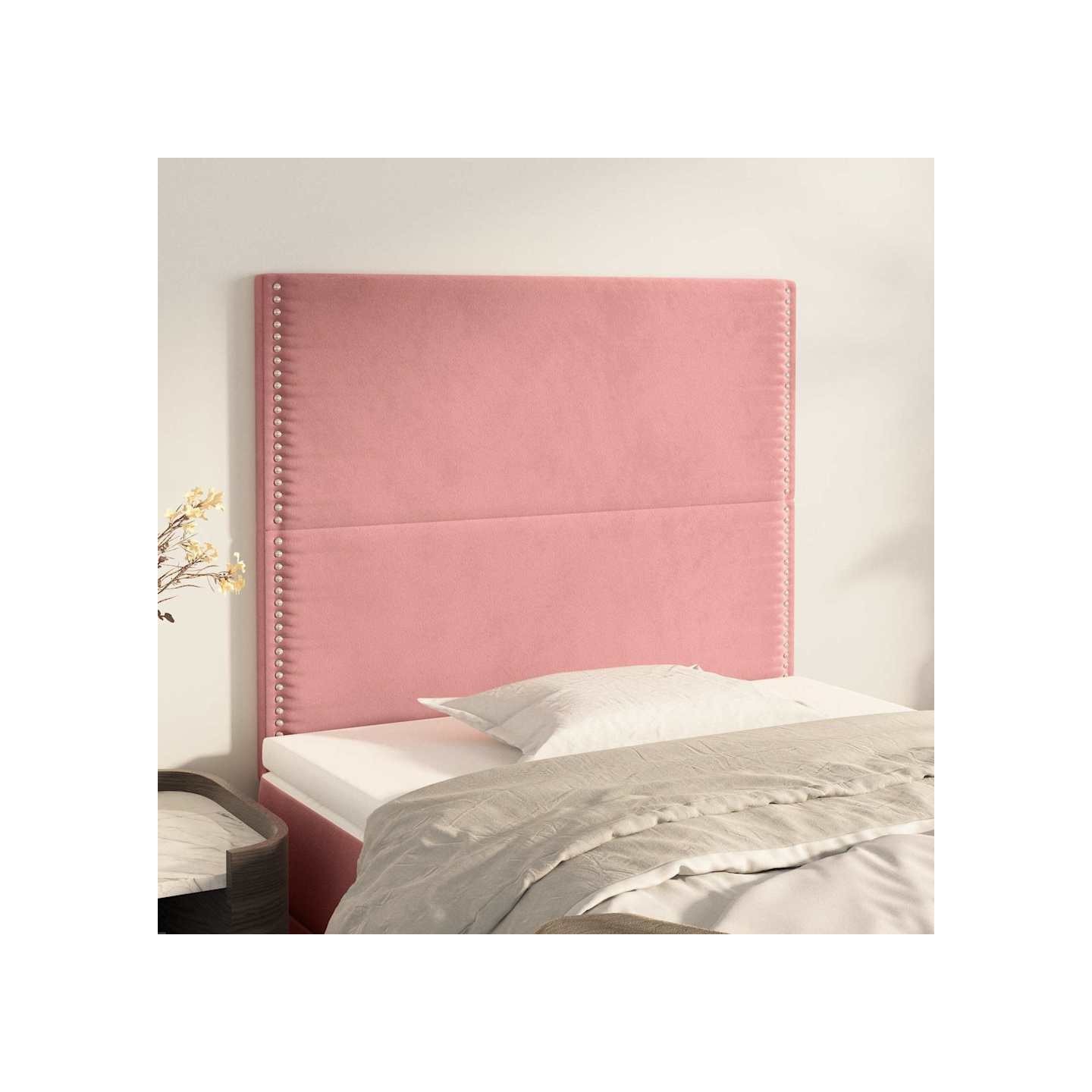 Tête de lit Rose 80x5x118/128 cm Velours