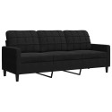 Ensemble de canapés 4pcs et coussins et traversins noir velours