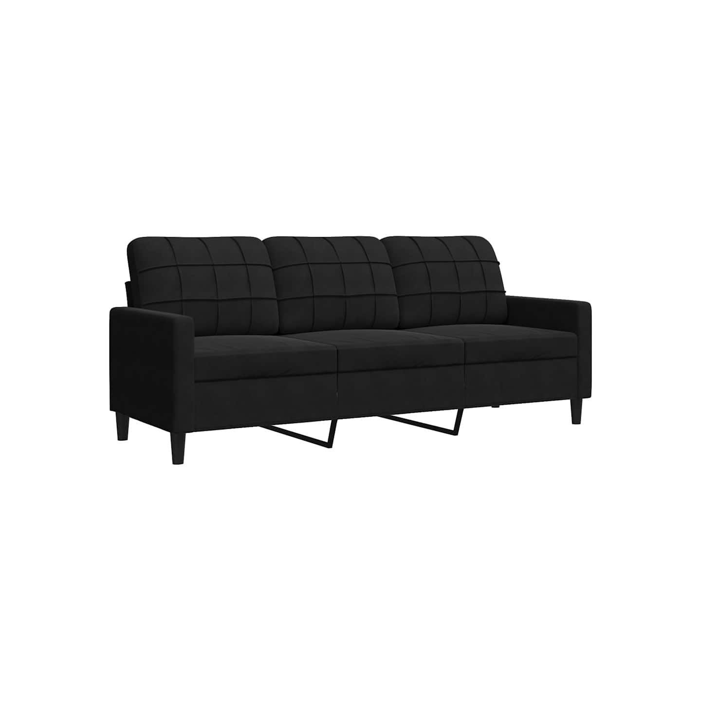 Ensemble de canapés 4pcs et coussins et traversins noir velours