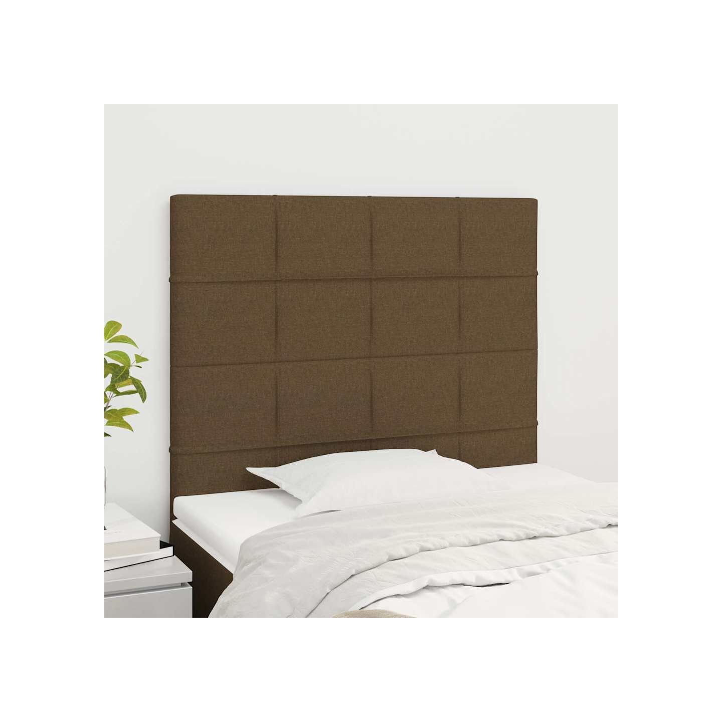 Tête de lit marron foncé 100x5x118/128 cm Tissu
