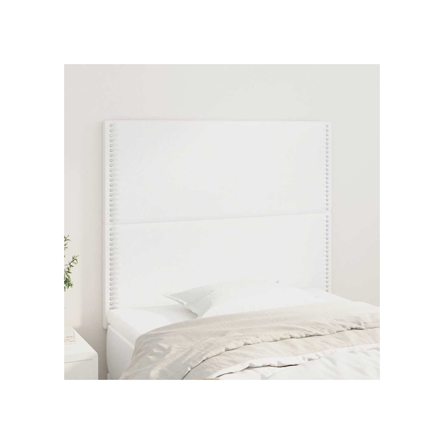 Tête de lit blanche 100 x 5 x 118/128 cm similicuir