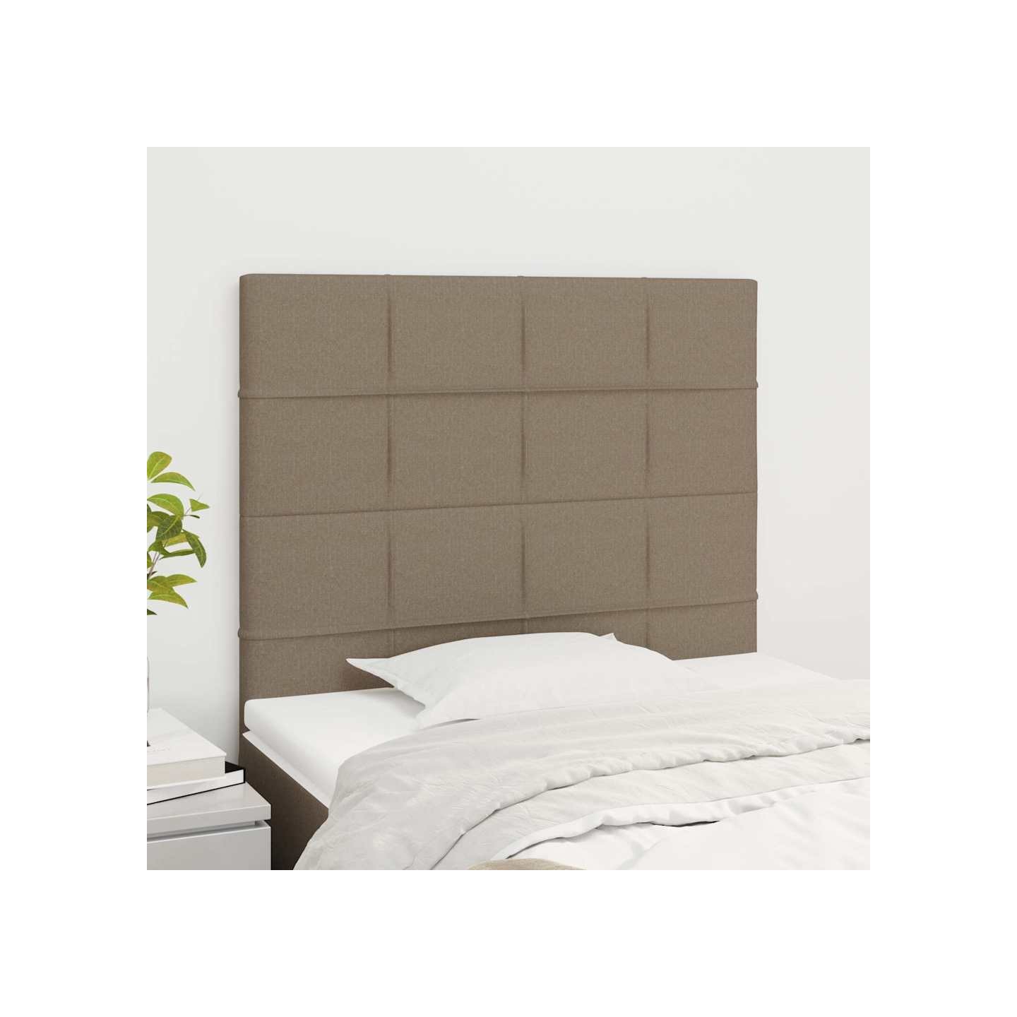 Tête de lit Taupe 80x5x118/128 cm Tissu
