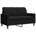 Ensemble de canapés 4pcs et coussins et traversins noir velours