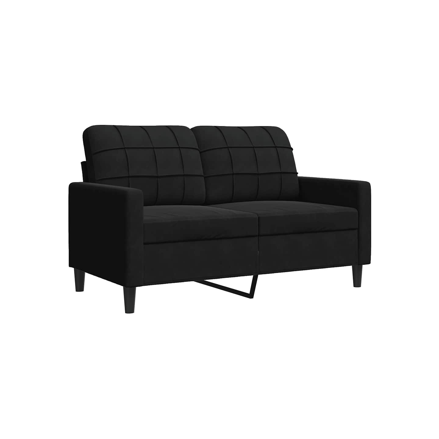 Ensemble de canapés 4pcs et coussins et traversins noir velours