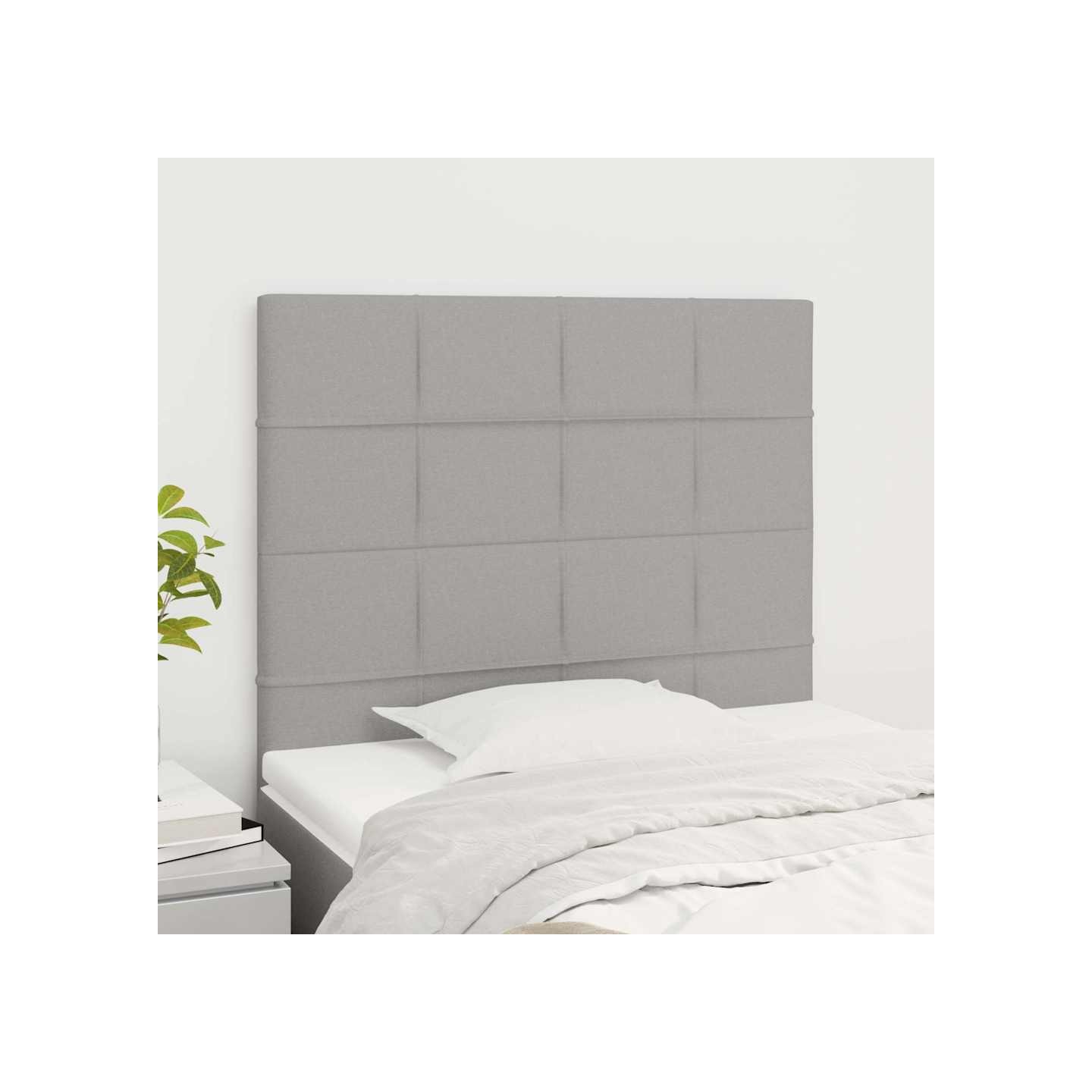 Tête de lit Gris clair 100x5x118/128 cm Tissu