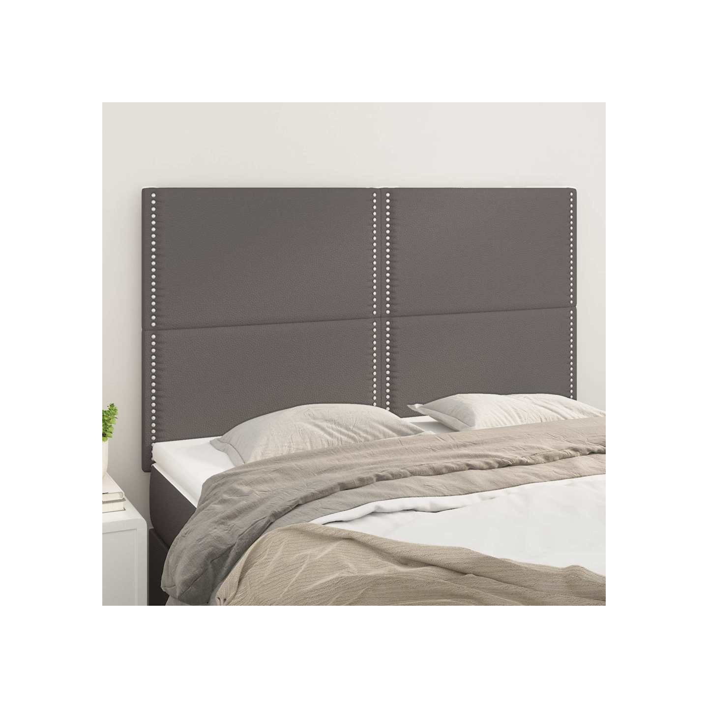 Tête de lit Gris 144x5x118/128 cm Similicuir