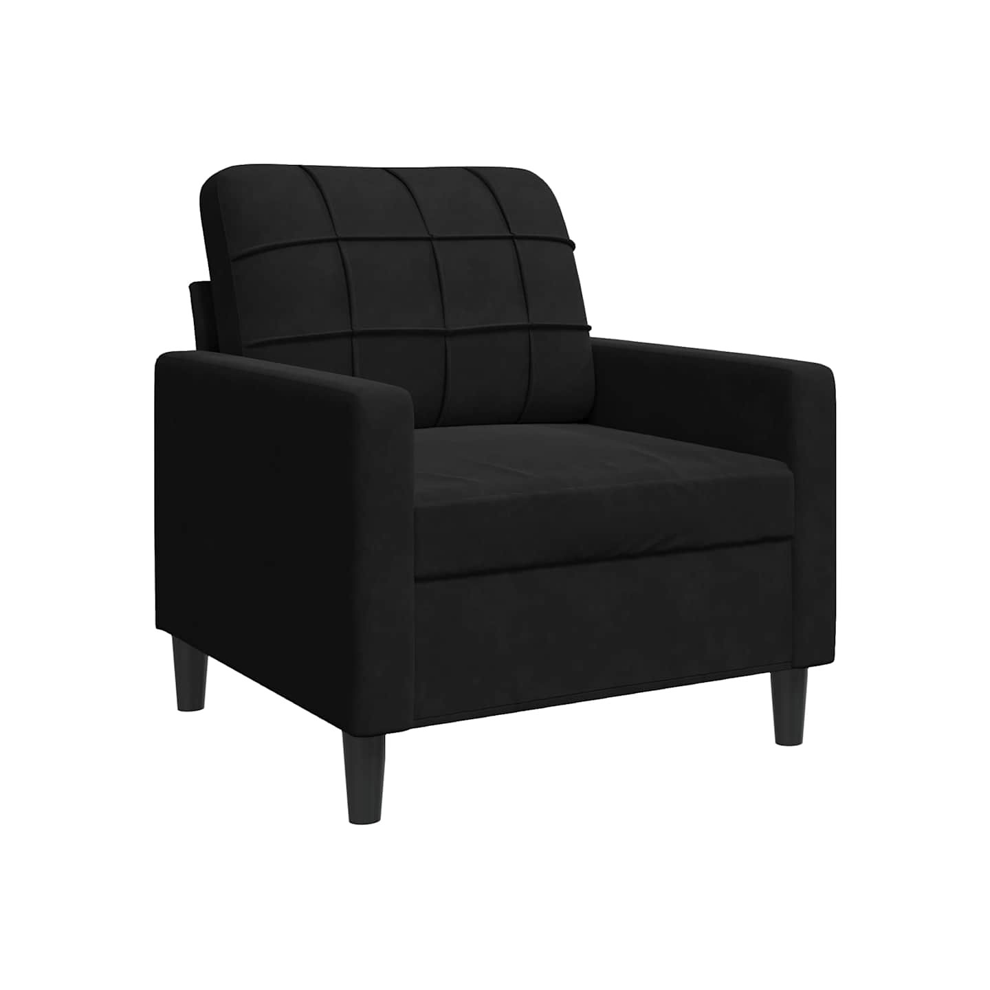 Ensemble de canapés 4pcs et coussins et traversins noir velours