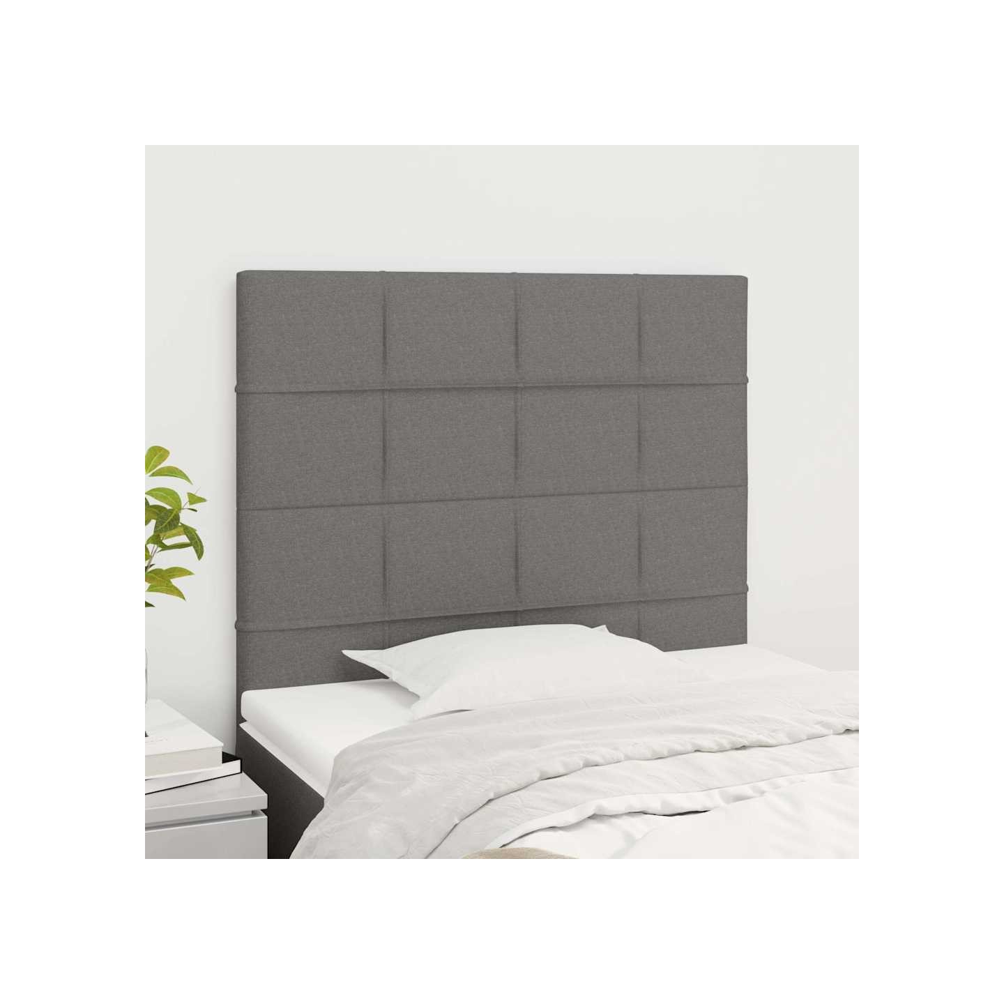 Tête de lit Gris foncé 100x5x118/128 cm Tissu