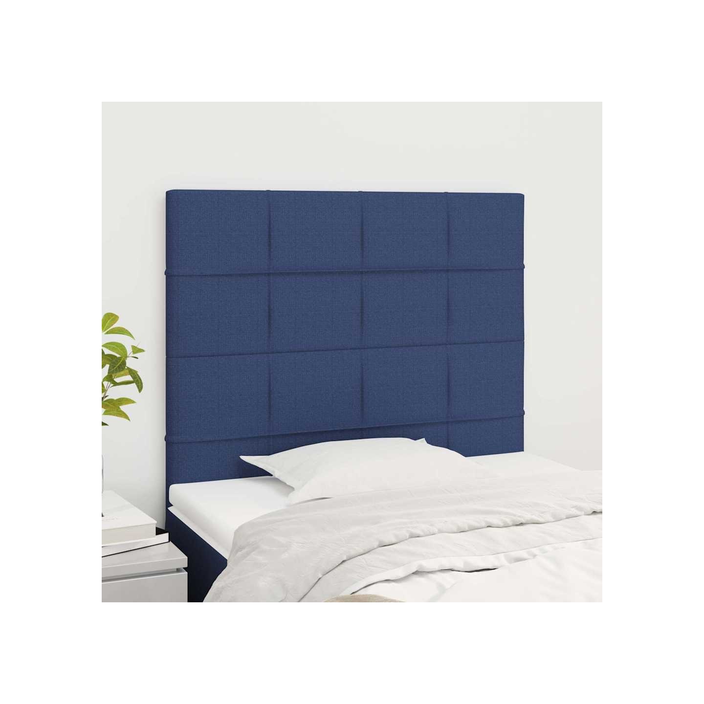 Tête de lit Bleu 100x5x118/128 cm Tissu
