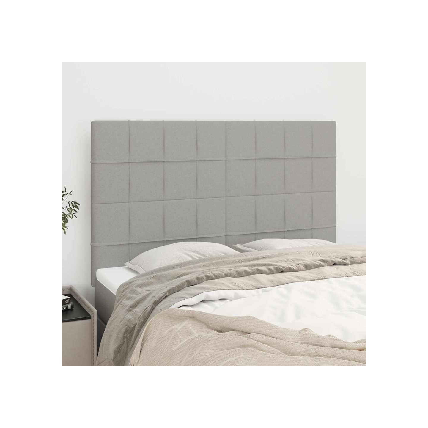 Tête de lit Gris clair 144 x 5 x 118/128 cm Tissu