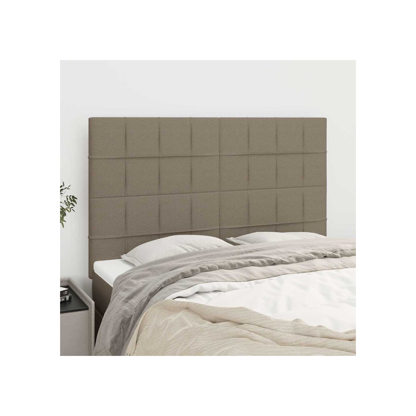 Tête de lit Taupe 144x5x118/128 cm Tissu