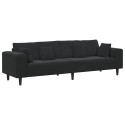 Canapé Noir 250 x 77 x 76 cm Velours
