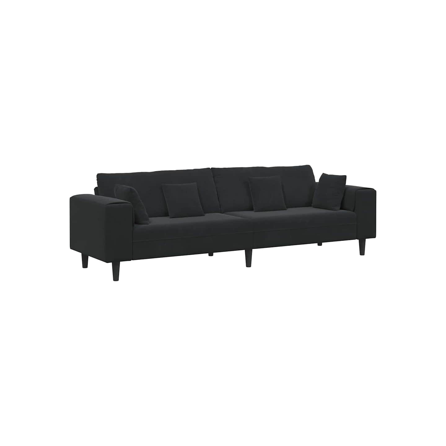 Canapé Noir 250 x 77 x 76 cm Velours