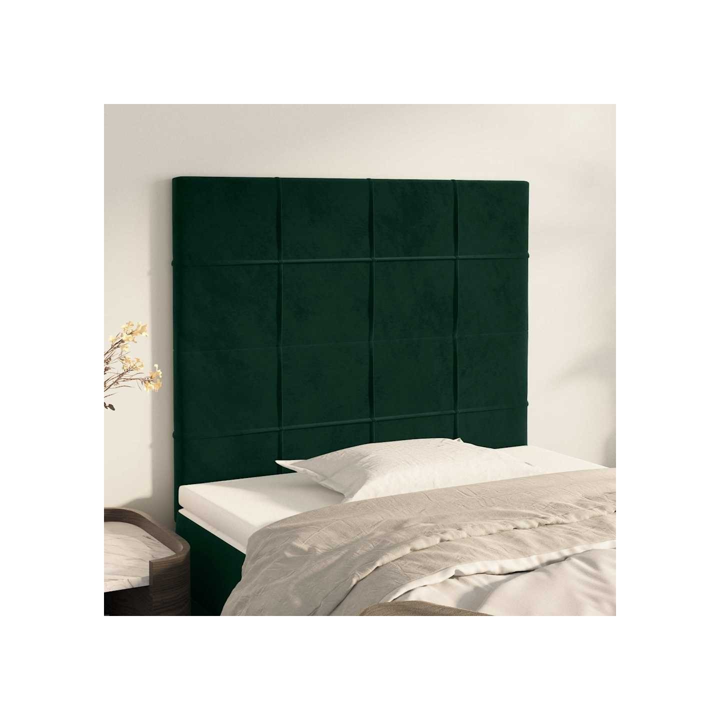 Tête de lit Vert foncé 90x5x118/128 cm Velours