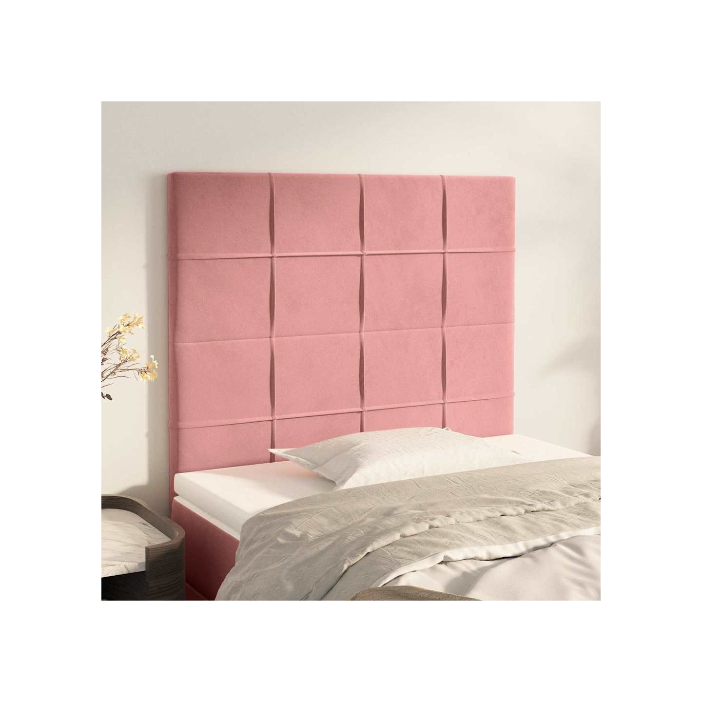 Tête de lit Rose 90x5x118/128 cm Velours