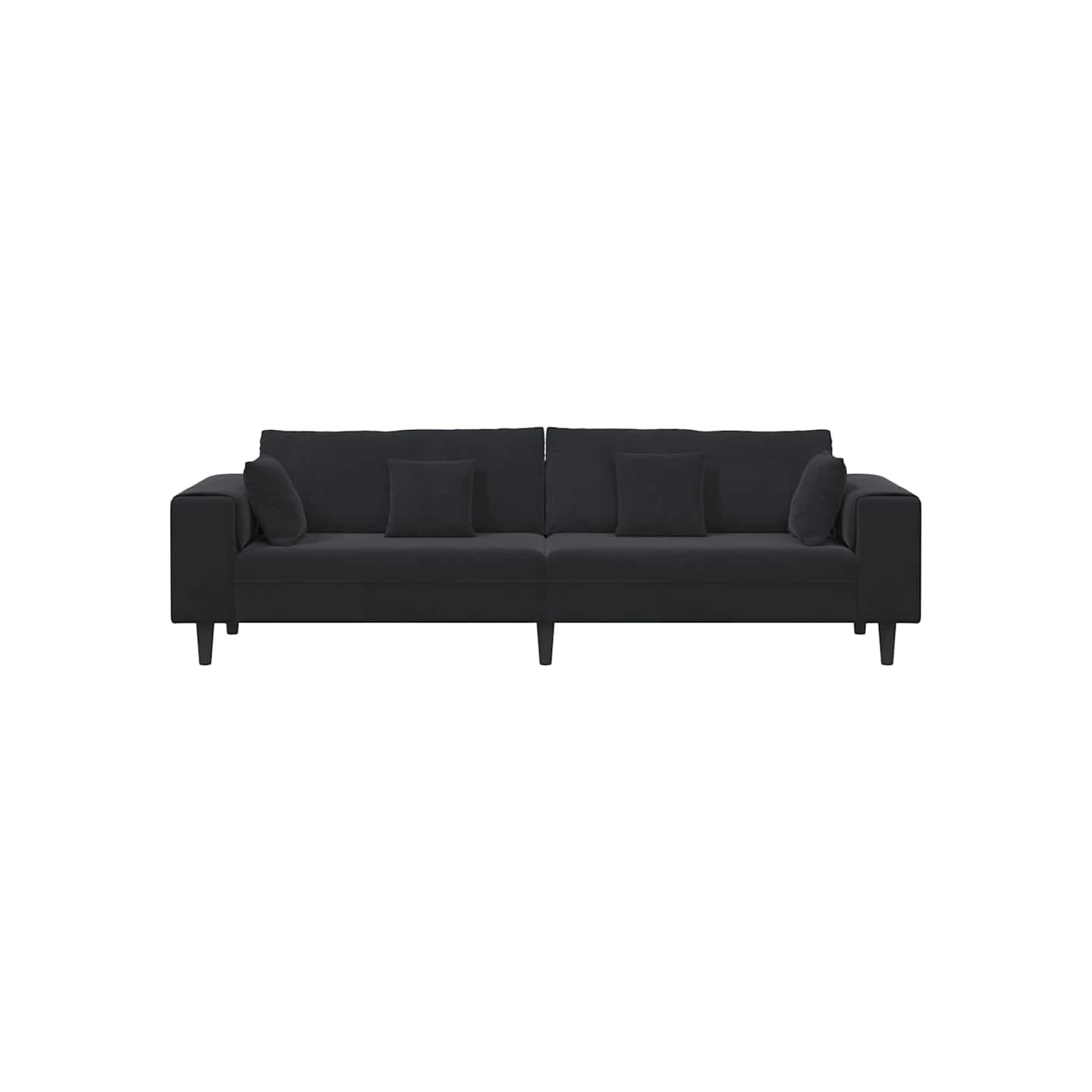 Canapé Noir 250 x 77 x 76 cm Velours