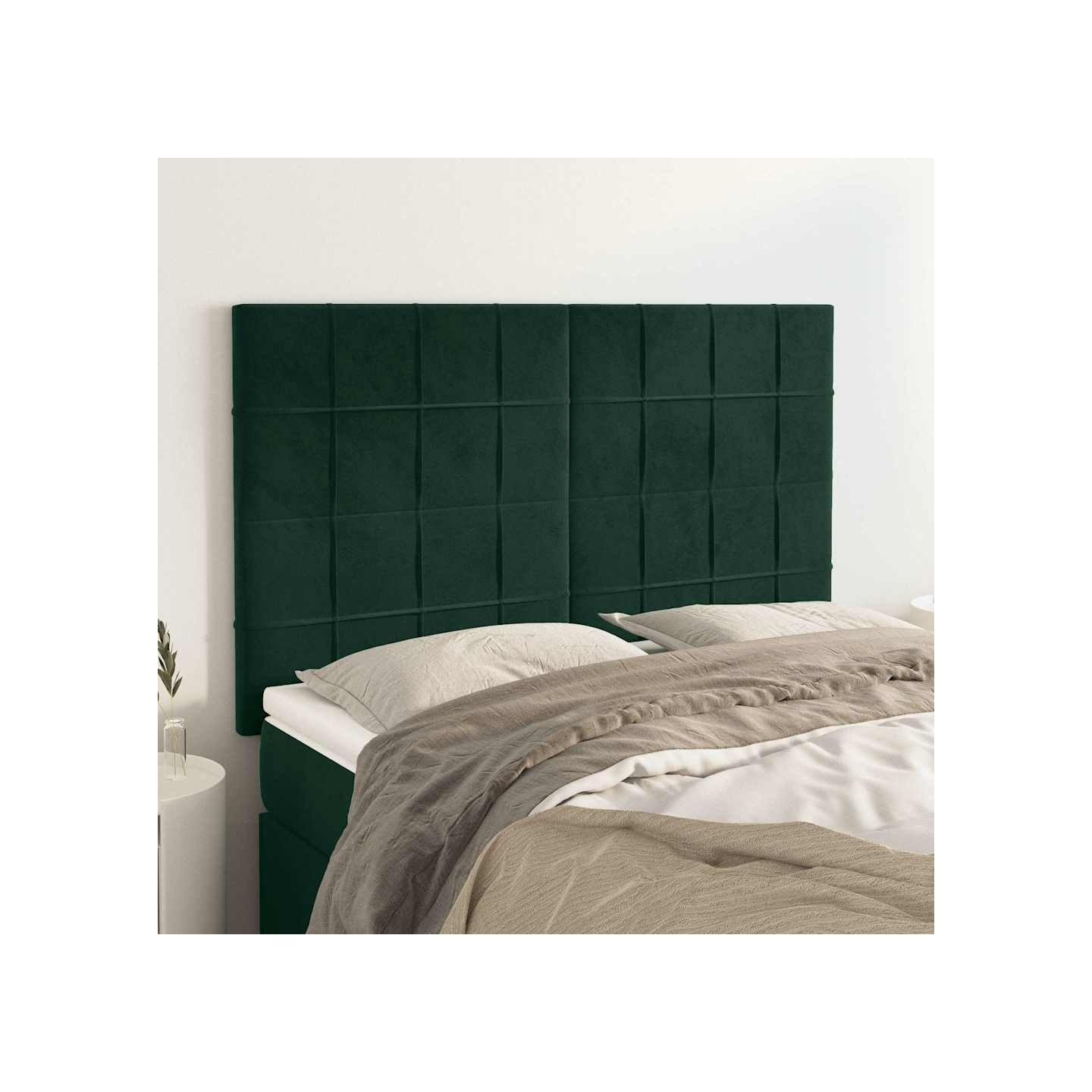 Tête de lit Vert foncé 144 x 5 x 118/128 cm Velours