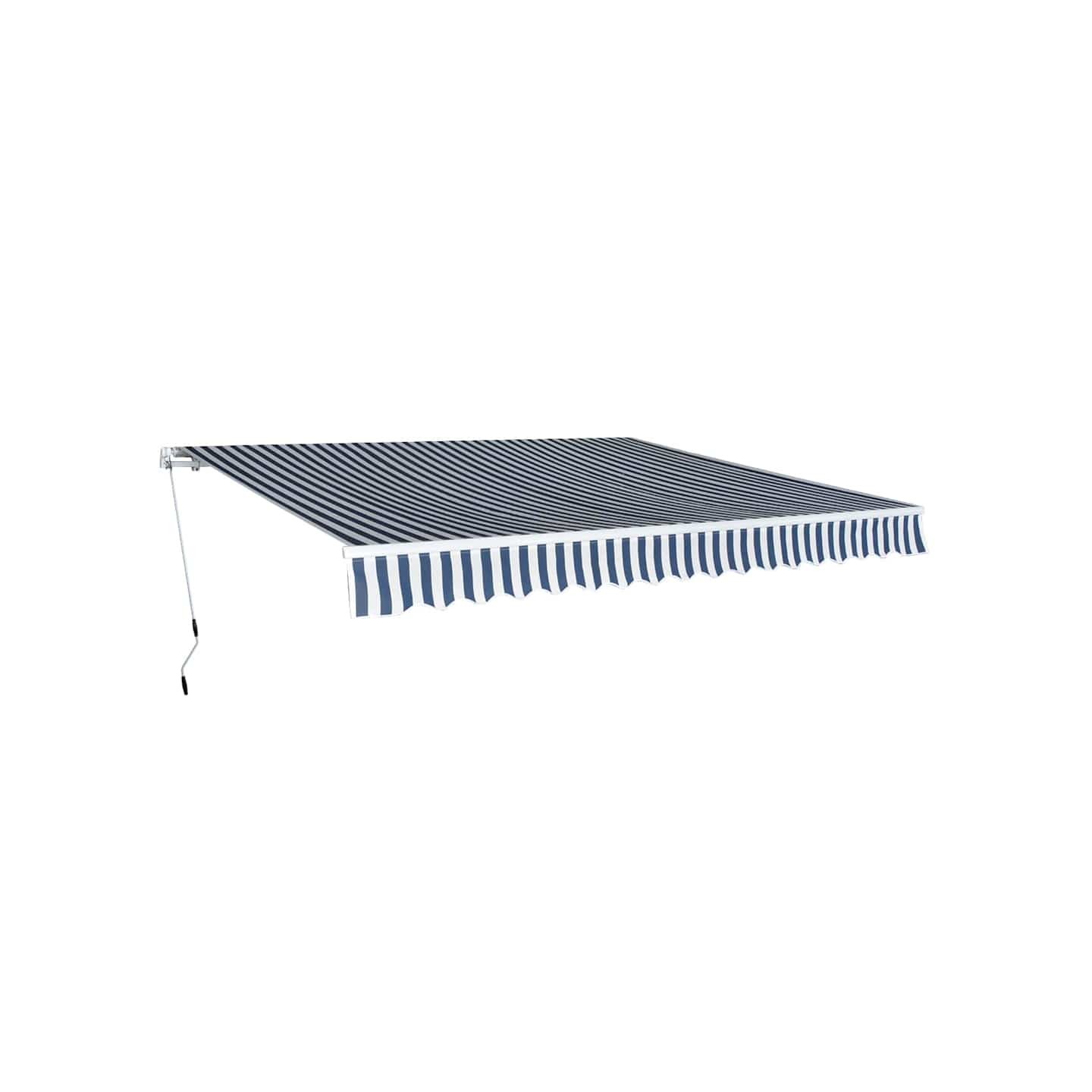 Auvent pliable manuel 400 cm Bleu/blanc