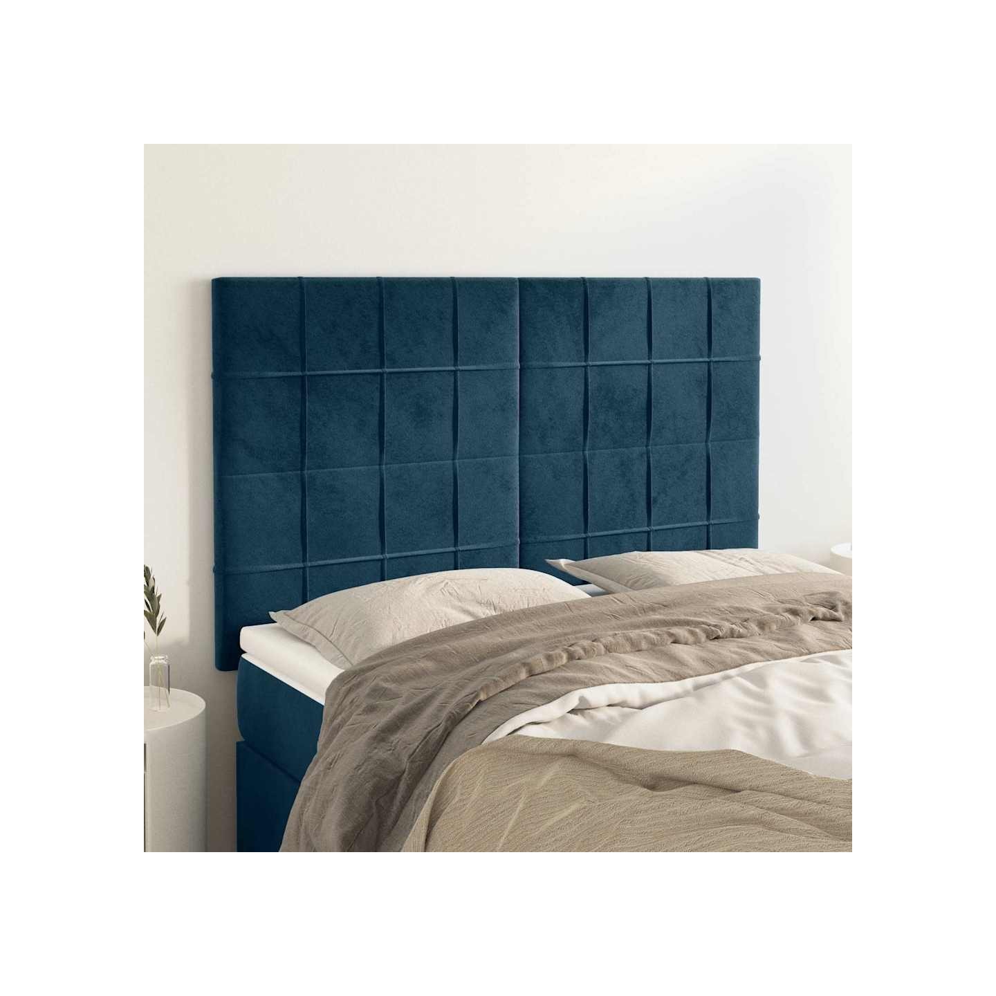 Tête de lit Bleu foncé 144 x 5 x 118/128 cm Velours