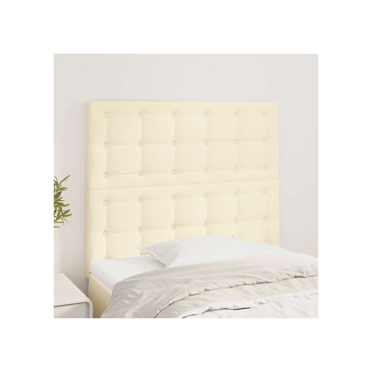 Tête de lit Crème 80x5x118/128 cm Similicuir
