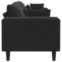 Canapé Noir 250 x 77 x 76 cm Velours