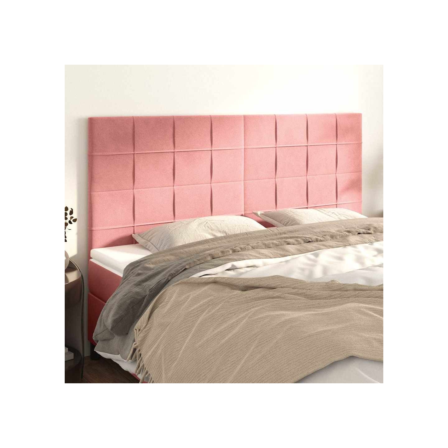 Tête de lit Rose 180x5x118/128 cm Velours