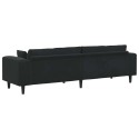 Canapé Noir 250 x 77 x 76 cm Velours