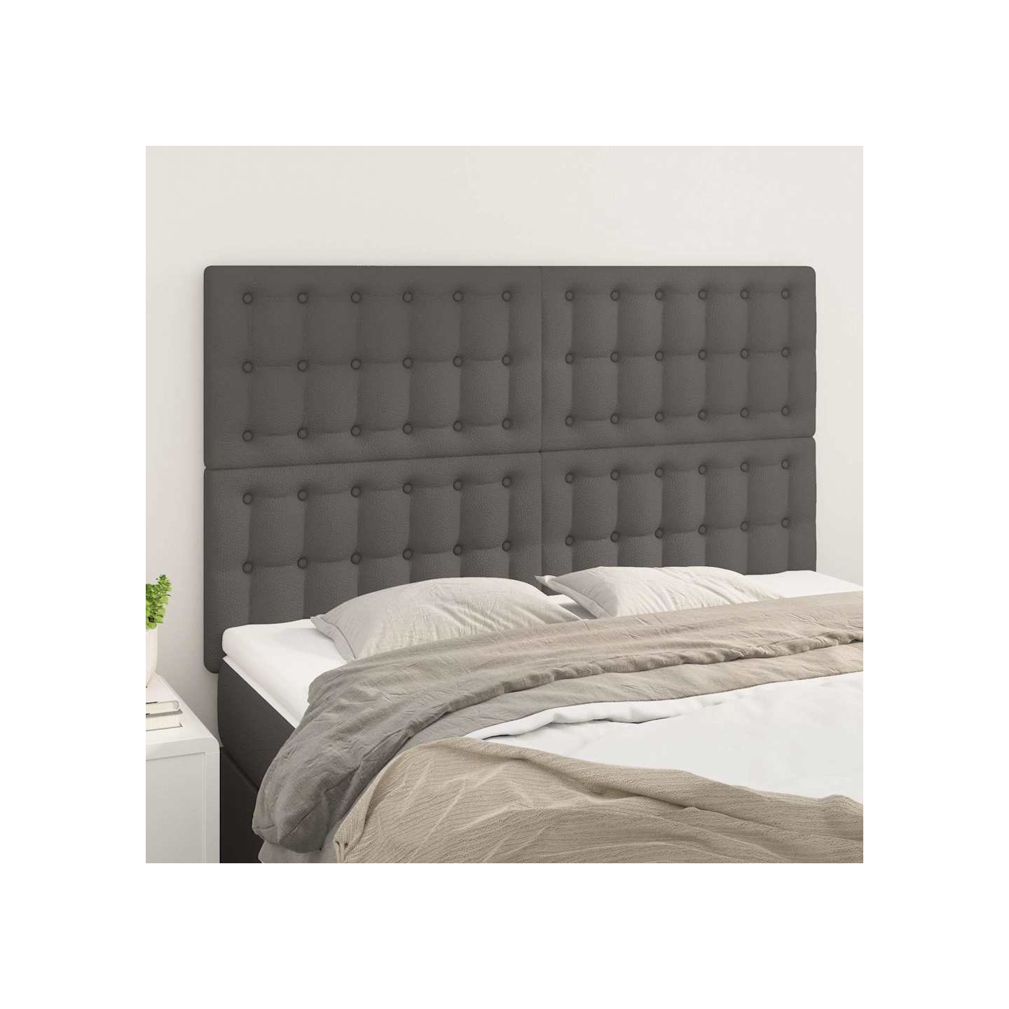 Tête de lit Gris 144x5x118/128 cm Similicuir